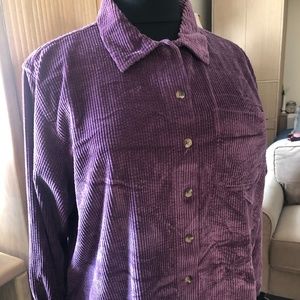 Mauve Corduroy Long Sleeve Button Down Shirt